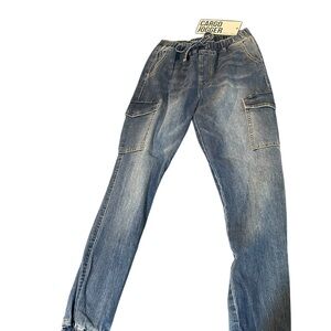 Almost Famous Blue Vintage-Inspired Cargo Jogger Jeans